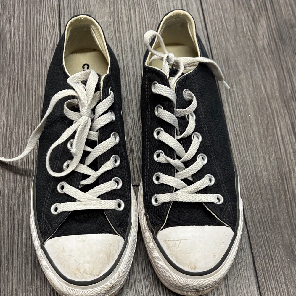 Converse Classic Black Canvas Low-Top Sneakers - White Trim